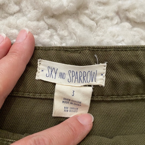 Sky and Sparrow Juniors Khaki Green Denim Skirt - Picture 3 of 4